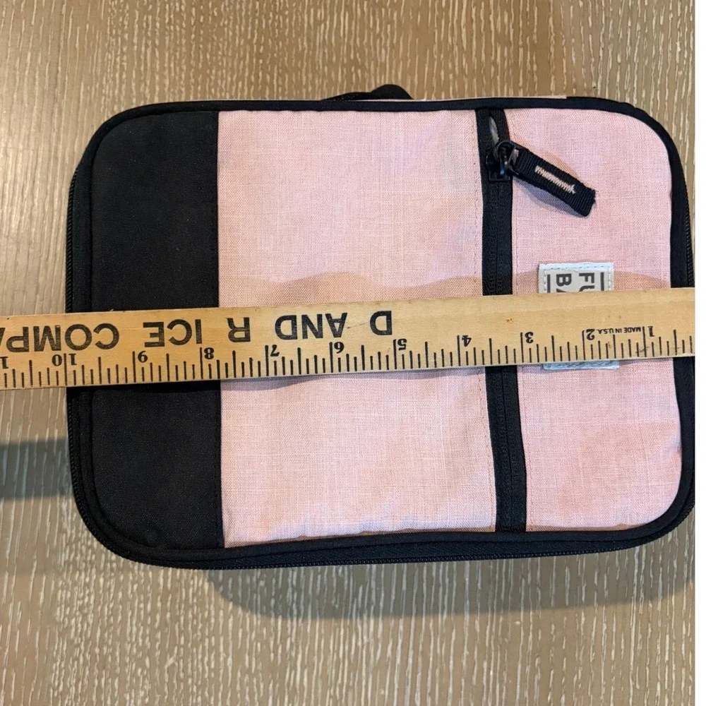 Fulton Bag Co Insulated Lunch Bag Pink Black Hard Liner Divider Exterior Pocket